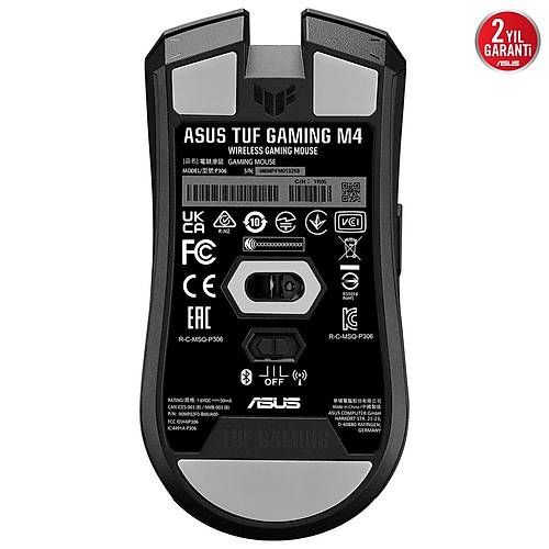 Asus Tuf Gaming M4 Wireless 12000 DPI Kablosuz Siyah Gaming Mouse (TUF-GAMING-M4-WIRELESS)