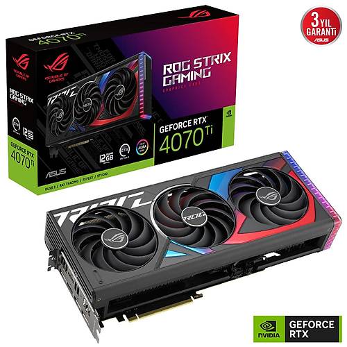 Asus Rog Strix RTX 4070 Ti 12GB 192Bit GDDR6X Nvidia Ekran Kart ROG-STRIX-RTX4070TI-12G-GAMING