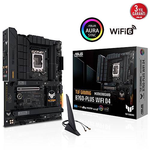 Asus TUF Gaming B760-PLUS WIFI DDR4 5333mhz(OC) RGB M.2 ATX 1700p Anakart