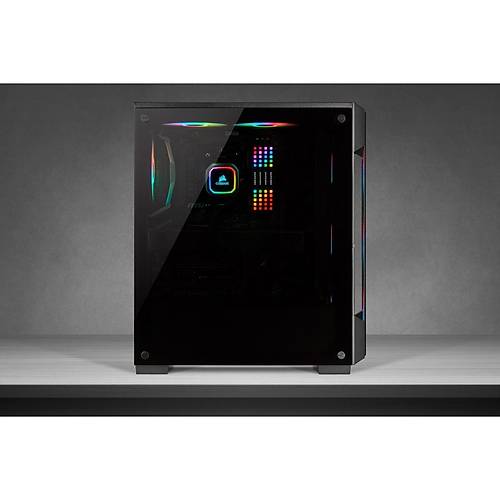 CORSAIR CC-9011190-WW ICUE 220T RGB CAM ON PANEL TEMPERLI CAM YAN PANEL MID TOWER OYUNCU BILGISAYAR KASASI SIYAH