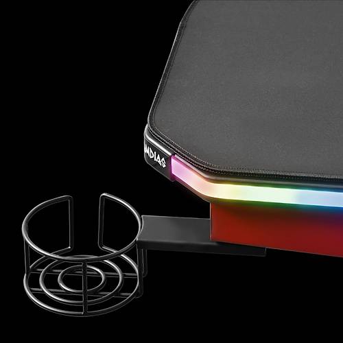GAMDIAS DAEDALUS M1 150x66x75 Suya Dayankl Kumandal RGB Kanall Oyuncu Masas Siyah/Krmz