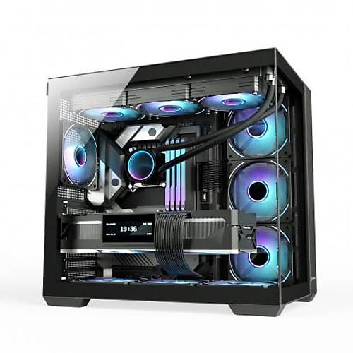 GamePower Warcry Prism 1x12Cm Siyah Fan Cam ATX Gaming Kasa