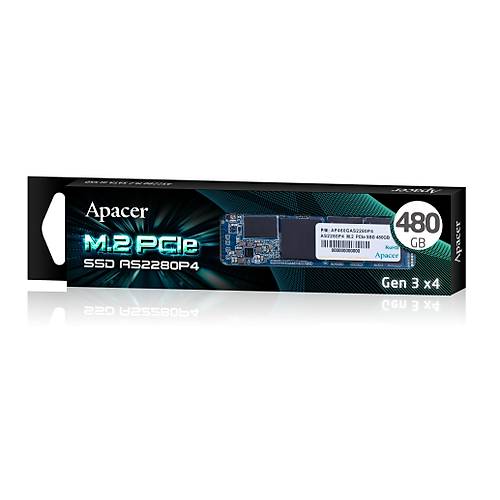 Apacer AS2280P4 480GB 2100/1500MB/s NVMe PCIe Gen3x4 M.2 SSD Disk (AP480GAS2280P4-1)