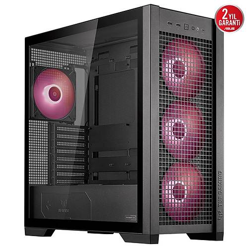 Asus Tuf Gaming GT302 ARGB Tempered Glass USB 3.2 Type-C E-ATX Mid Tower Siyah Kasa