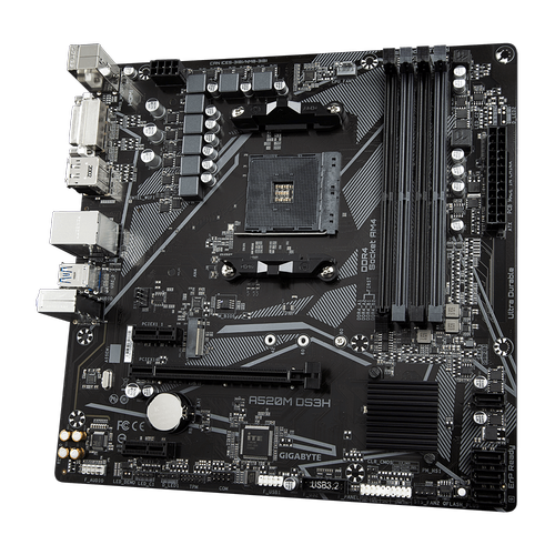 GIGABYTE A520M-DS3H DDR4 4733(OC) HDMI AM4 mATX