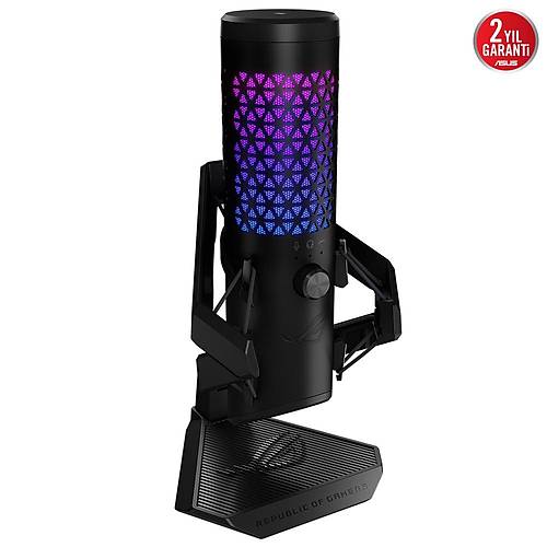 ASUS ROG CARNYX PROFESYONEL KARDOD KONDENSER OYUN MKROFONU STDYO KALTESNDE 25 MM KONDENSER KAPSL 192 kHz / 24-bit RNEKLEME HIZI YKSEK GE FLTRES DAHL POP FLTRES AURA SYNC RGB PROFESYONEL YAYINCI MKROFONU