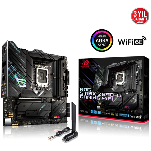 Asus Rog Strix Z690-G Gaming 6000mhz(OC) RGB M.2 Wi-Fi 1700p mATX Anakart