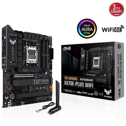 Asus Tuf Gaming X670E-Plus WiFi 6400mhz(OC) M.2 DDR5 AM5 ATX Anakart