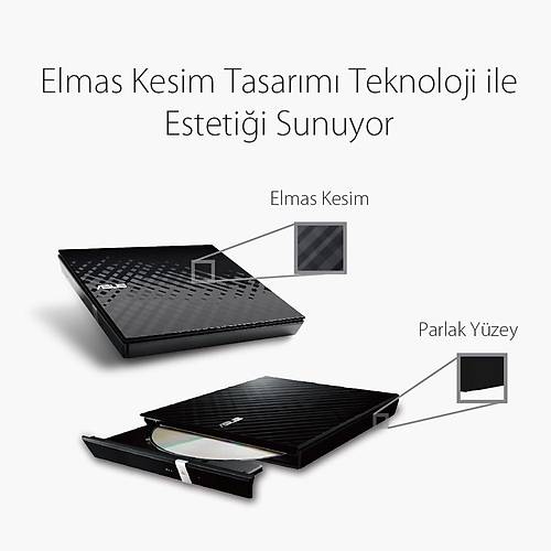 Asus Sdrw-08D2S-U Lite 8X Harici Dvd Yazici M-Disc Destekli Siyah