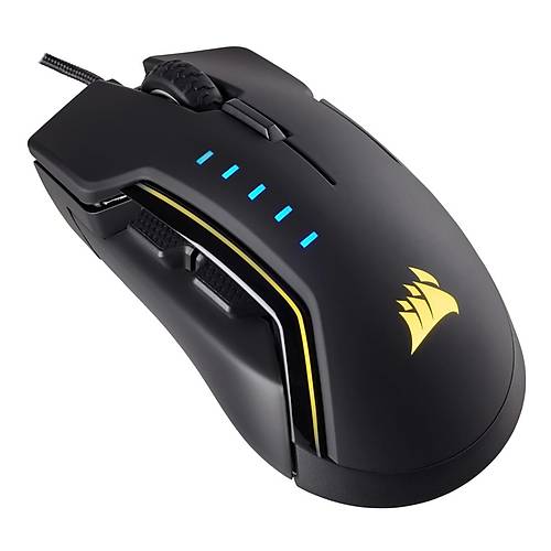CORSAIR CH-9302011-EU GLAIVE RGB 16.000 DPI OPTIK SENSR DETRLEBLR BA PARMAK DESTE SYAH GAMING MOUSE