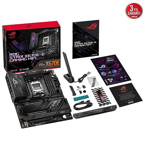 Asus Rog Strix X670E-E Gaming WiFi 6400mhz(OC) M.2 DDR5 AM5 ATX Anakart