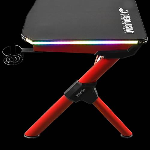 GAMDIAS DAEDALUS M1 150x66x75 Suya Dayanıklı Kumandalı RGB Kanallı Oyuncu Masası Siyah/Kırmızı