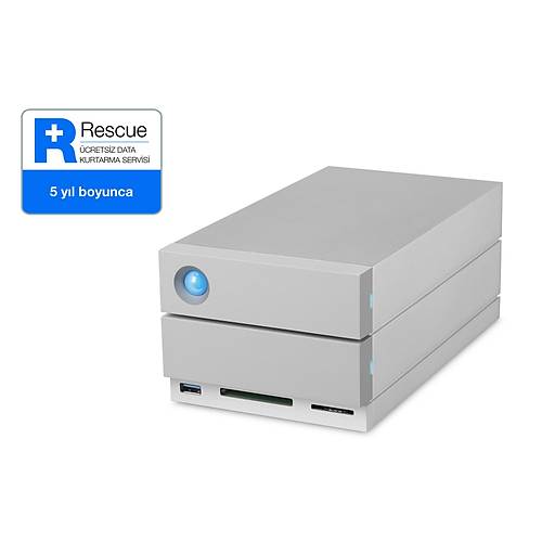 8TB LACIE 3.5 INC STGB8000400 2BIG DOCK STATION 2X THUNDERBOLT3 + USB 3.1 RAID 0/1 HARC DSK, 5 YIL DATA KURTARMA SERVS