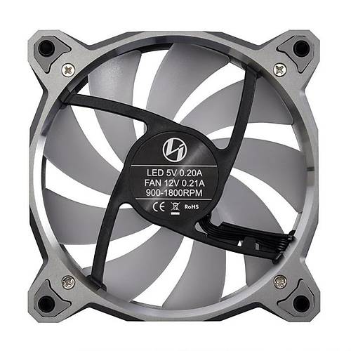 LIAN LI BORA DGTAL S.GREY 3X120MM RGB KASA FANI