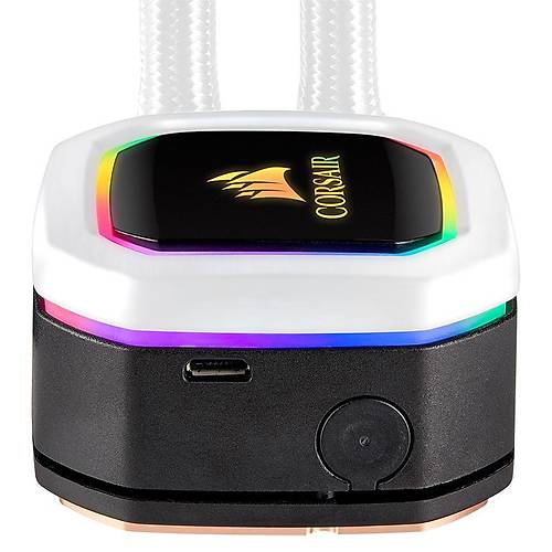 Corsair Cw-9060042-Ww Hydro Serisi H100 Rgb Platinum Se 240 Mm Beyaz Sivi slemci Sogutucusu (ntel 1200 1150 1151 1155 1156 1366 2011