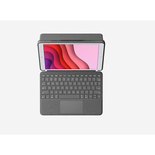 Logitech Combo Touch pad 10.2 n 7. Ve 8.Nesil le Uyumlu ok Ynl Klavyeli Kilif-Gri 920-009995
