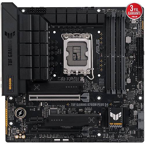 Asus TUF Gaming B760M-PLUS DDR4 5333mhz(OC) RGB M.2 mATX 1700p Anakart