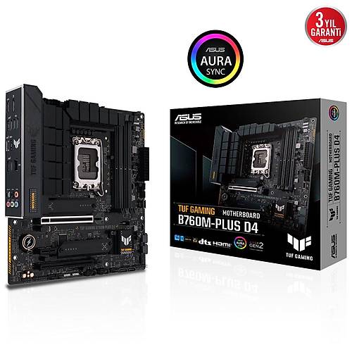 Asus TUF Gaming B760M-PLUS DDR4 5333mhz(OC) RGB M.2 mATX 1700p Anakart
