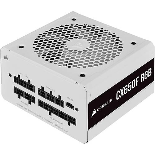 Corsair Cp-9020226-Eu Cx650F 650W Tam Moduler 80Plus Bronze Rgb Guc Kaynagi Beyaz