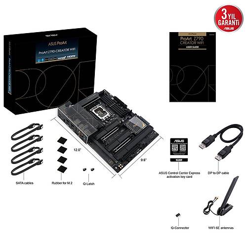 Asus ProArt Z790 Creator WiFi DDR5 6000Mhz M.2 ATX 1700P Intel Anakart