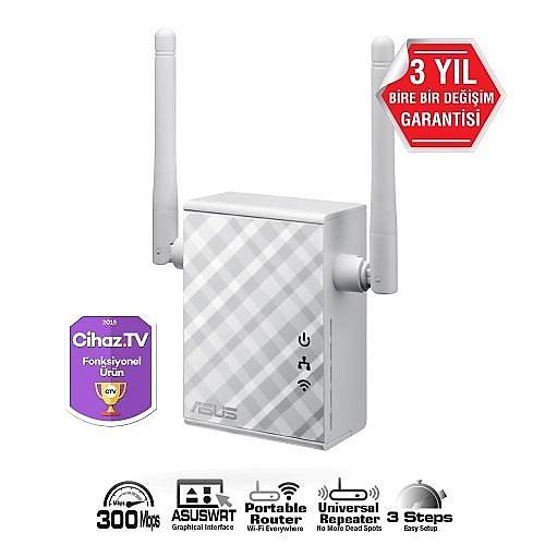 ASUS RP-N12 300 Mbps MENZL ARTIRICI 2 ANTEN