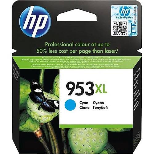 Hp F6U16Ae (953Xl) Cyan Yksek Kapasiteli Murekkep Kartusu 1.600 Sayfa