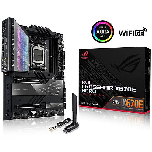Asus Rog Crosshair X670E Hero 6400mhz(OC) M.2 DDR5 AM5 ATX Anakart