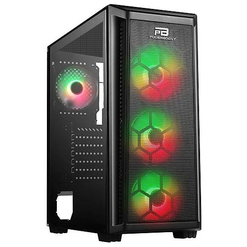 POWERBOOST VK-T01B 650w 80+ USB3.0 RGB 4x12Cm Fan Mesh Panel Mid Tower Gaming Kasa (JBST-VKT01B)