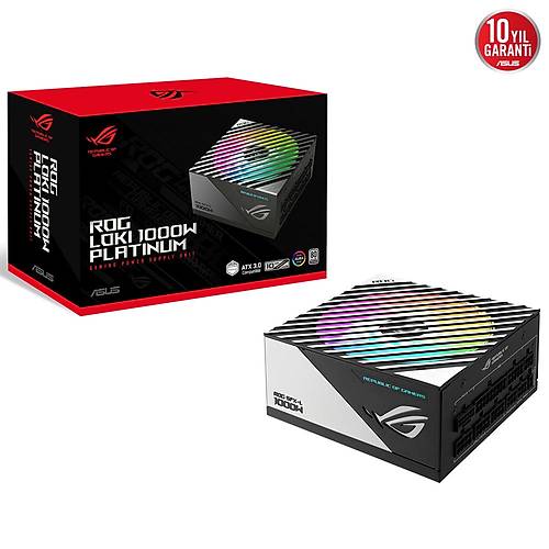 ASUS ROG LOKI SFX-L 1000W MODLER ATX 3.0 UYUMLU 120MM PWM ARGB FAN PCIe 5.0 10 YIL GARANTI