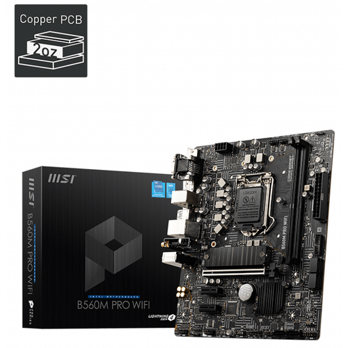 MSI B560M PRO WIFI DDR4 5066(OC)Mhz HDMI M.2 mATX 1200P