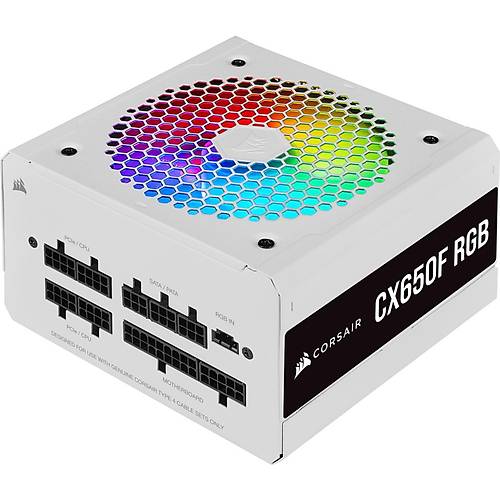 Corsair Cp-9020226-Eu Cx650F 650W Tam Moduler 80Plus Bronze Rgb Guc Kaynagi Beyaz
