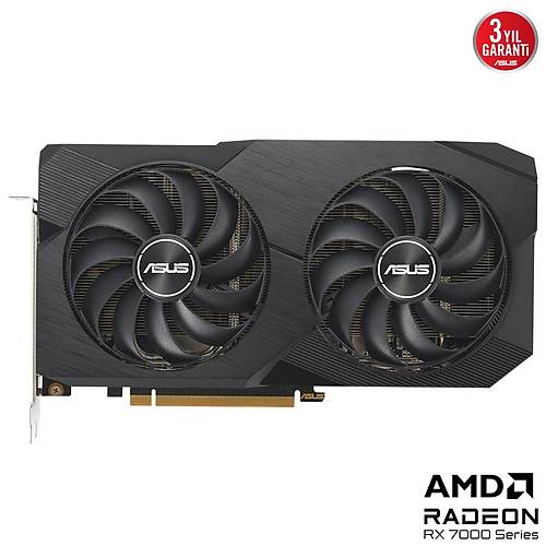 Asus Radeon Rx 7600 Dual Rx7600 O8G Oc Hdmi 3Xdp Rgb Ekran Karti