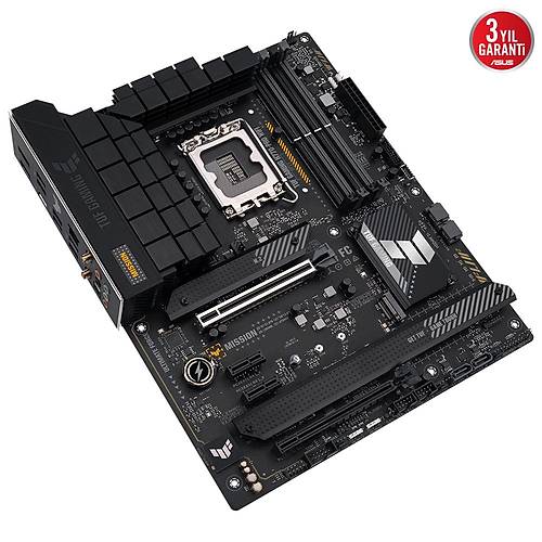 ASUS TUF GAMING H770-PRO WIFI Intel H770 LGA1700 DDR5 7200 DP HDMI 4x M2 USB3.2 AX WiFi + BT AURA RGB 2.5Gbit LAN ATX 128GBa kadar ram destei ASUS 5X TUF PROTECTION III