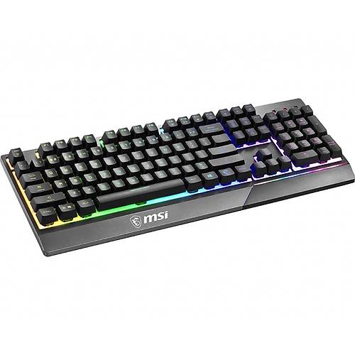 MSI GG VIGOR GK30 TR GAMING KEYBOARD MEKANIK HISLI 6 BOLGE RGB LED AYDINLATMA SIVI DOKULMESINE DAYANIKLI OYUNCU KLAVYESI
