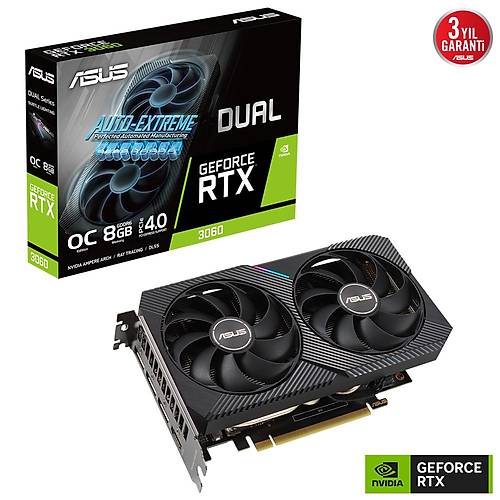 ASUS DUAL-RTX3060-O8G 8GB GDDR6 HDMI 128Bit