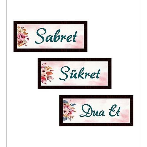 Sabret kret Dua Et 3'l Set - Renkli - Kaplad Alan 45 x 45 Cm