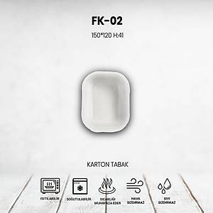 FK-02 TEK PORS�YON KARTON TABAK YEMEK KABI 150x120 mm
