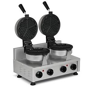Omake Zamanlay�c�l� �iftli �i�ek Waffle Makinesi 17 Cm Elektrikli Omk.WFL11.E22.0201.Z5F