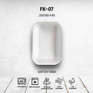 FK-07 TEK PORS�YON KARTON TABAK YEMEK KABI 255x165 mm