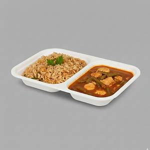 Makpack �ki B�lmeli Karton Yemek Kab� 500 Adet 255x190 mm KT-09