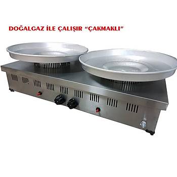 Paslanmaz iftli Tantuni Oca 50*100 Cm Tepsiler Dahil - Doal Gazl