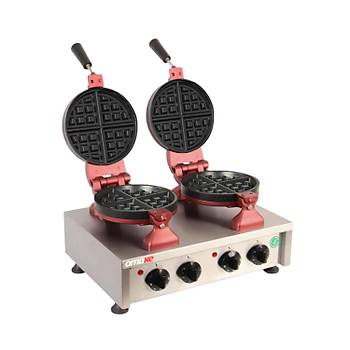 Omake Zamanlaycl iftli Kare Waffle Makinesi 18 Cm Elektrikli Omk.WFL01.E22.0101.Z5F