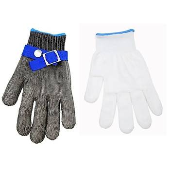 Akse Kesilmez �elik Eldiven Paslanmaz �elik Tel Has�r �rg� Kasap Kesim Eldiveni