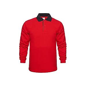 KIRMIZI UZUN KOLLU POLO YAKA SWEAT