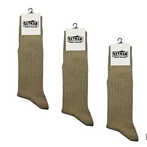 Askeri �orap Haki Renk Diki�siz Yazl�k �orap - �stihkak �orap (3 �ift)