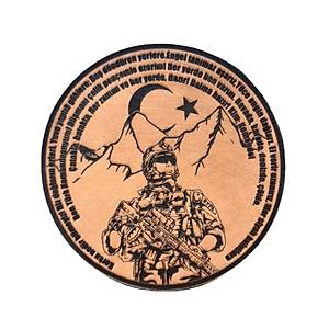 Komando And� Korku Nedir Bilmeyiz  -Yuvarlak  Deri Pe� - Arma - Leather Patch