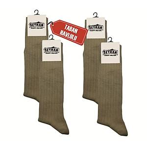 Askeri �orap Haki Renk Diki�siz  �orap - Taban Havlulu - Orjinal �stihkak �orap (4 �ift)