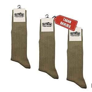 Askeri �orap Haki Renk Diki�siz  �orap - Taban Havlulu - Orjinal �stihkak �orap (3 �ift)