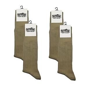 Askeri �orap Haki Renk Diki�siz Yazl�k �orap - �stihkak �orap (4 �ift)