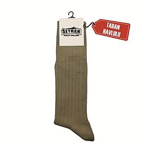 Askeri �orap Haki Renk Diki�siz  �orap - Taban Havlulu - Orjinal �stihkak �orap